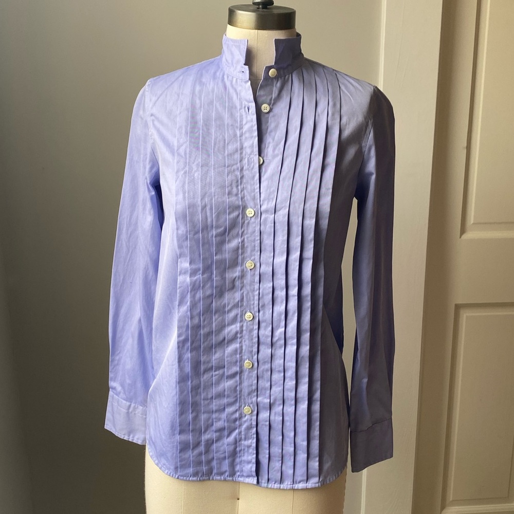 Pleated Button Down Shirt Thomas Mason for J Crew